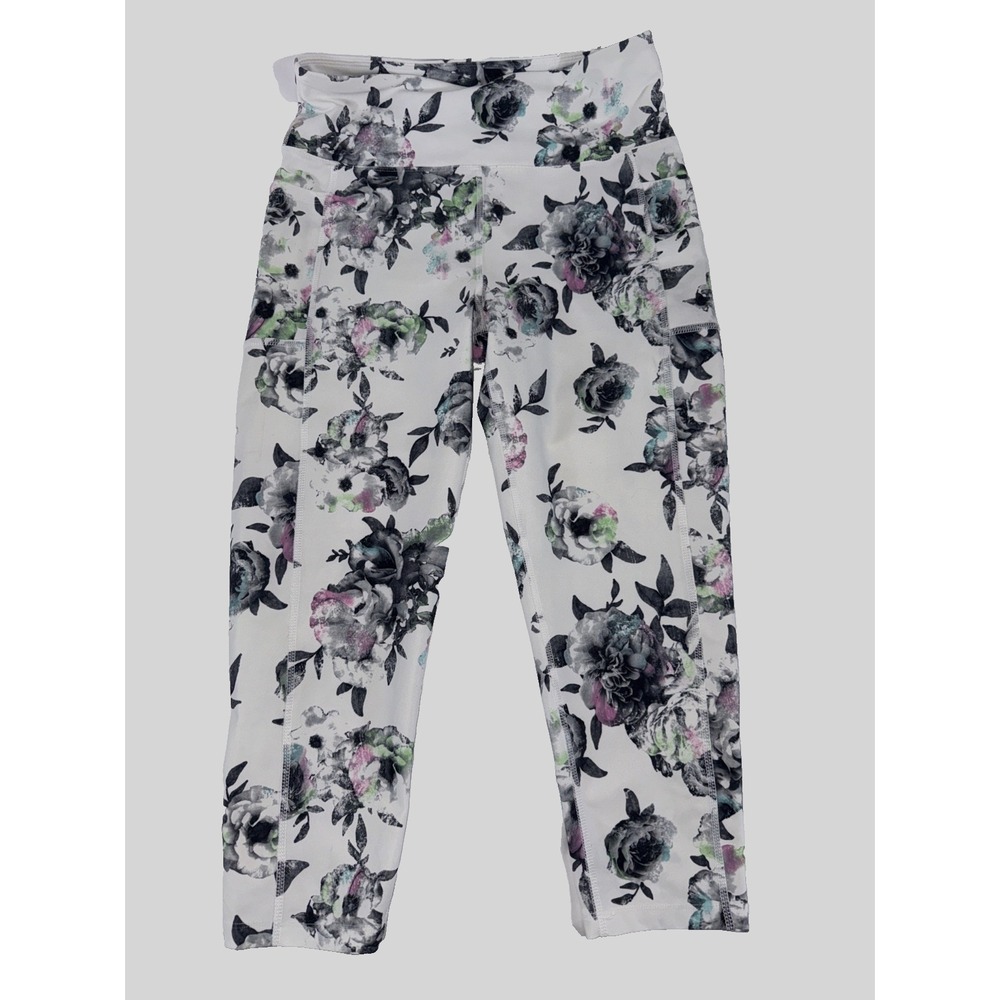 Bally Total Fitness Leggings Womens Size Large Multicolor Floral Pull On‎
